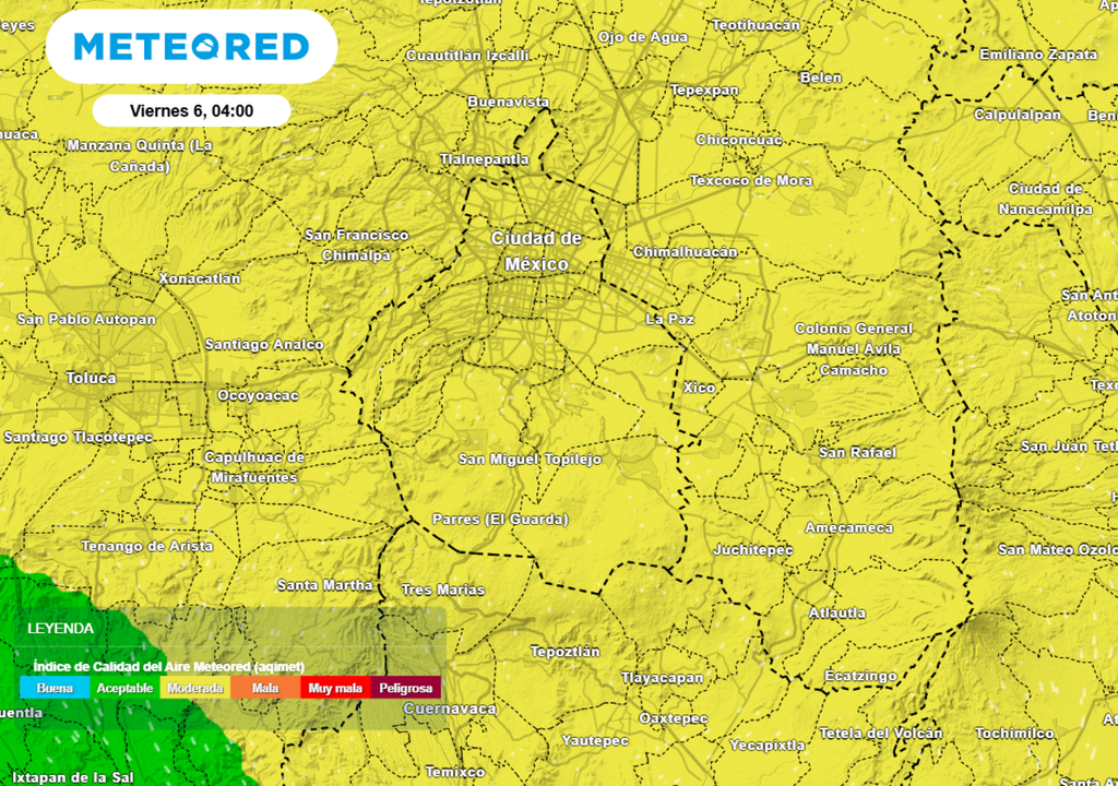 Durante la semana habrá calidad del aire mayormente moderada durante la tarde en la Ciudad de México.