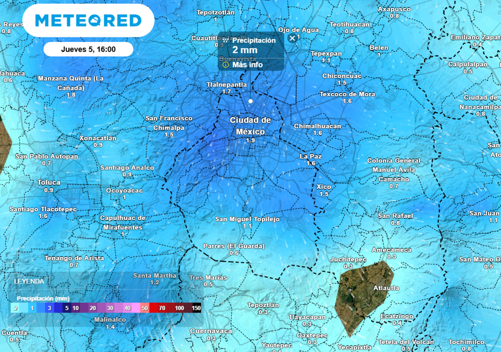 Entre el jueves y el viernes se incrementará la probabilidad de lluvia en la capital, esto ayudará a disminuir la contaminación.