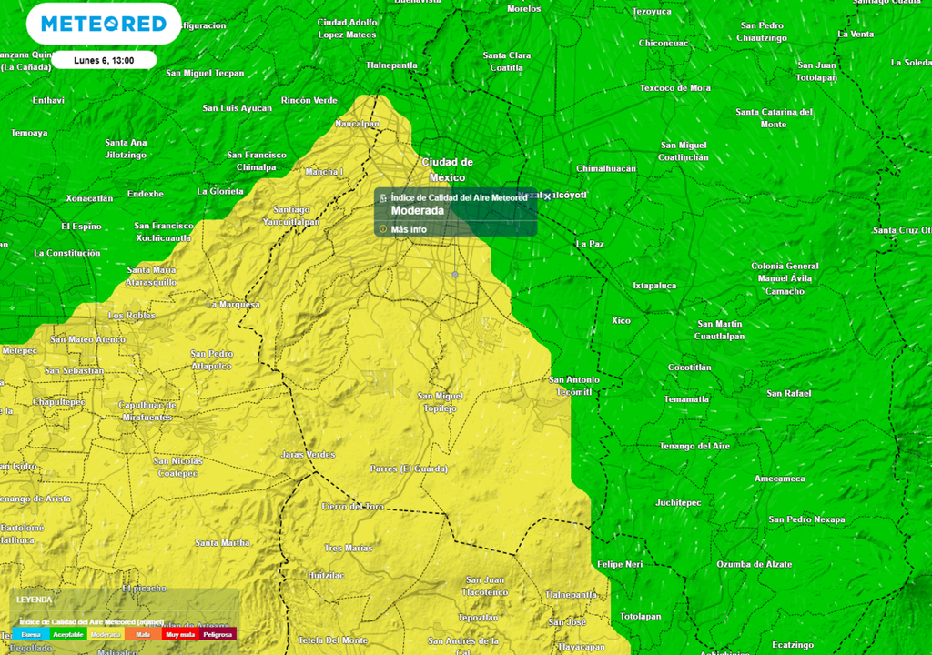 En los próximos días la calidad del aire en las mañanas será de moderada a aceptable en la capital.