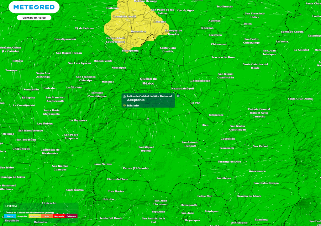 La calidad del aire se mantendrá de aceptable a moderada, pero tienes que saber que llegará a ser mala a pesar de los nublados y la lluvia.