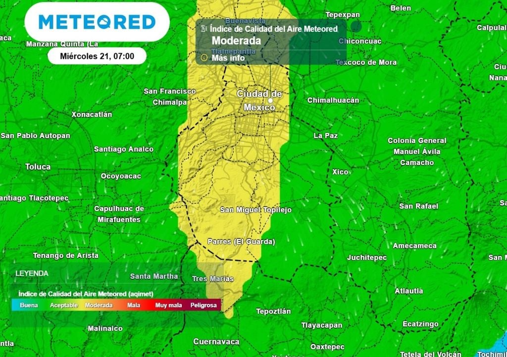 contaminación Durante el amanecer la calidad del aire se mantendrá de aceptable a moderada en la Ciudad de México. Bajo estas condiciones no será necesario el uso de mascarillas.