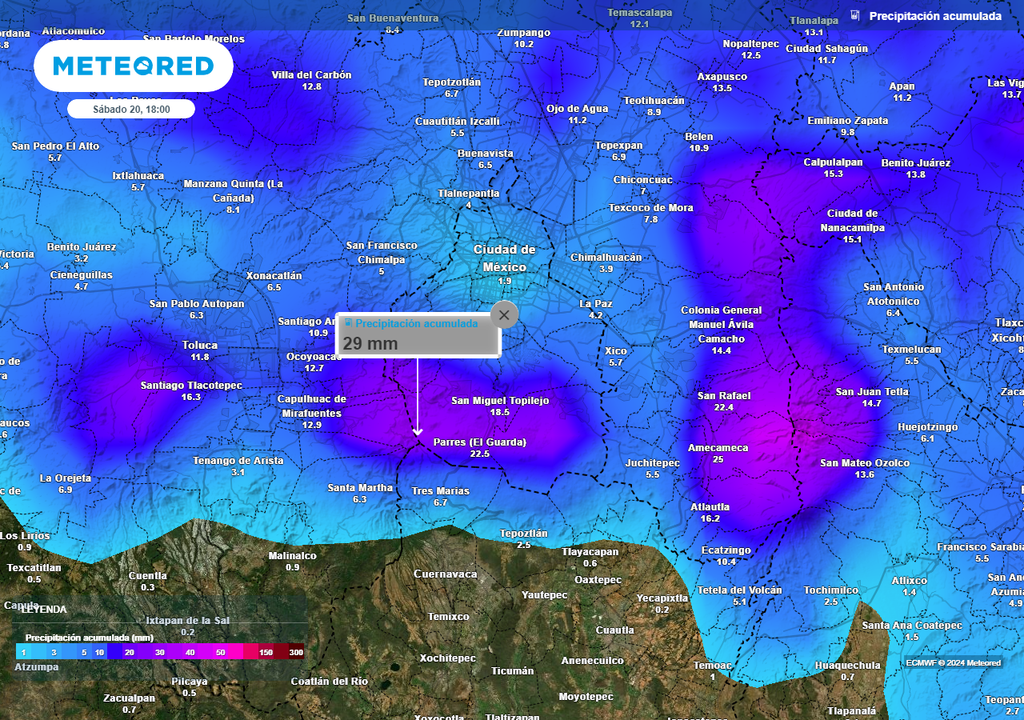 Acumulado de lluvias en milímetros Acumulado de lluvias en milímetros