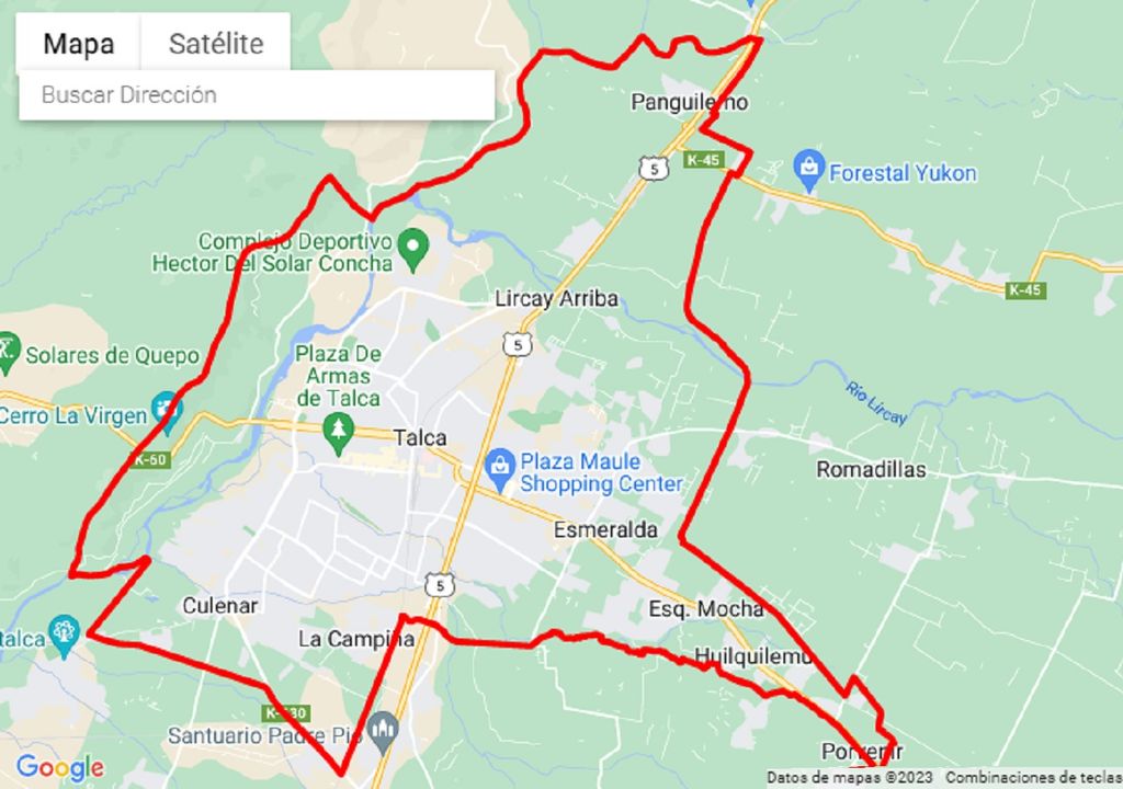 polígono zona gestión episodios críticos Talca Maule