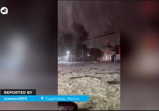 Calles convertidas en r&iacute;os y monta&ntilde;as de granizo: una tormenta extrema sorprendi&oacute; a Cuajimalpa, en M&eacute;xico