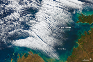 Calles de nubes sobre el mar de Timor