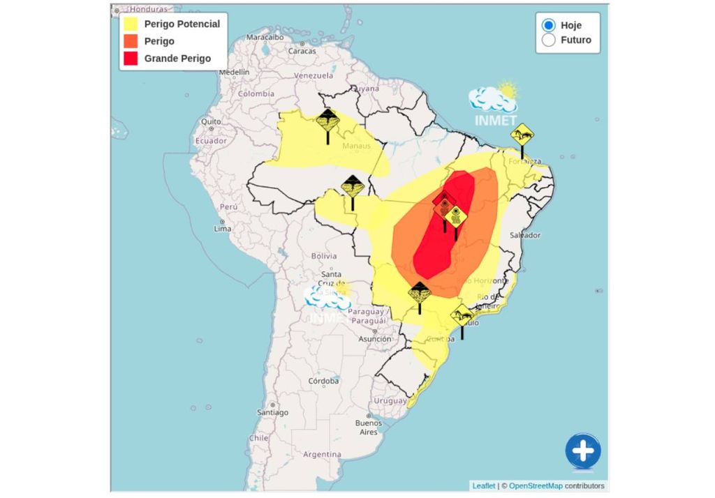 Avisos do INMET válido para terça-feira (9). Créditos: INMET.