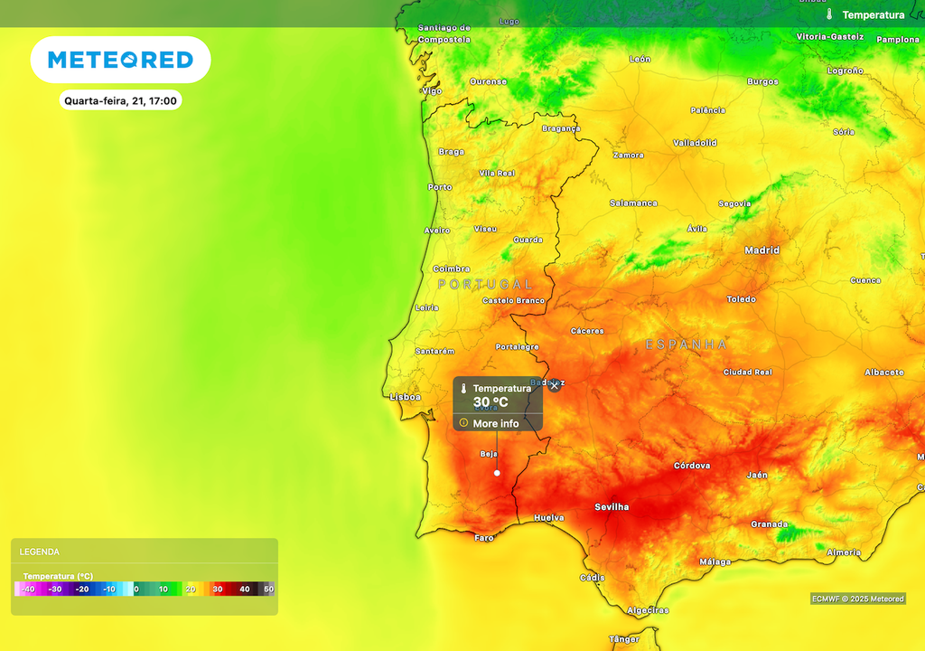Subida da temperatura no sul do país Subida da temperatura no sul do país