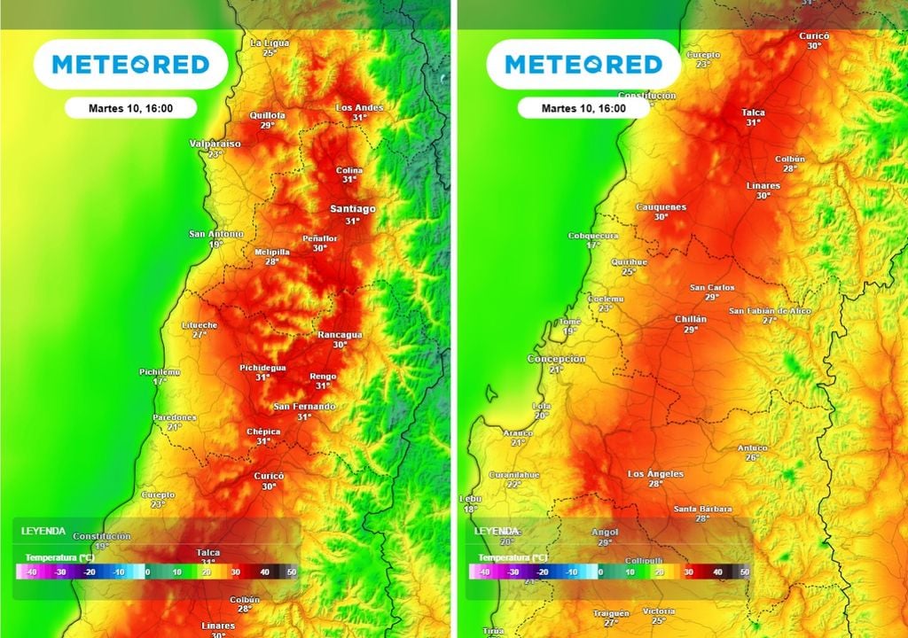 El interior de la zona central registrará las temperaturas más altas de la semana. En Talca, los termómetros podrían alcanzar los 32 °C el jueves.