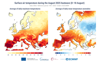 El suroeste de Europa experimentó calor extremo durante el tercer agosto más cálido a escala mundial, según Copernicus