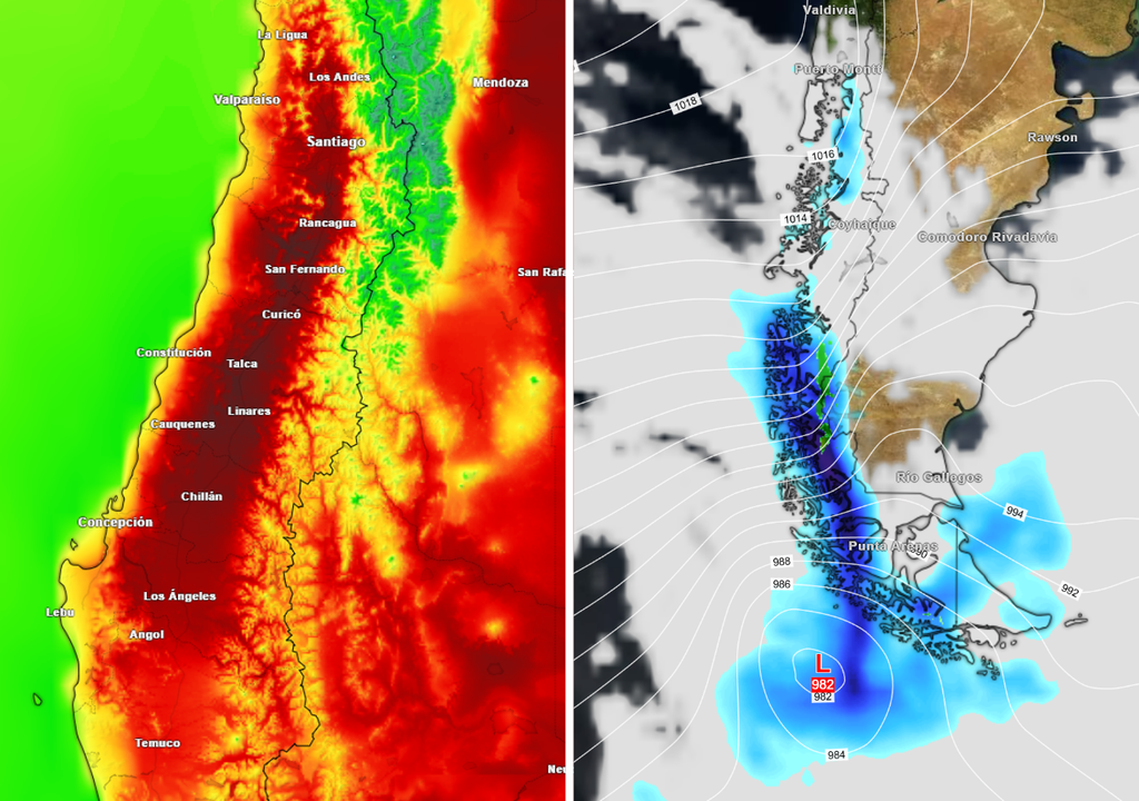 Mapas de temperatura y precipitación.