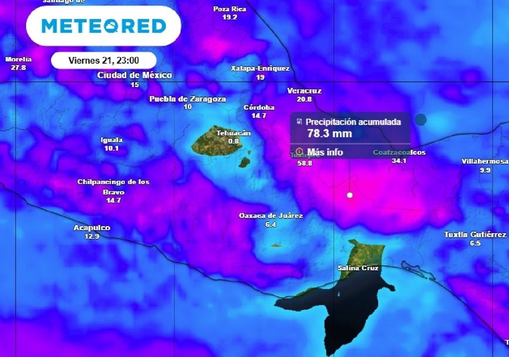 Los principales acumulados de lluvias se esperan en entidades como Oaxaca y Veracruz. Los principales acumulados de lluvias se esperan en Oaxaca y Veracruz, disminuyendo el calor.