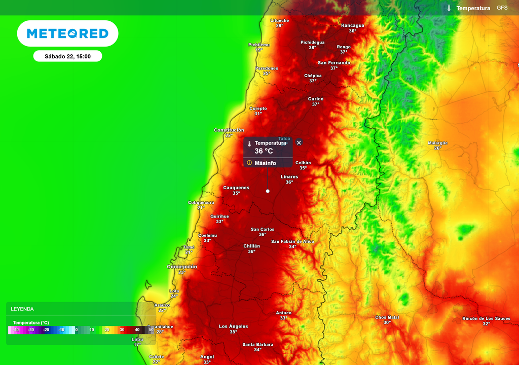 mapa de temperatura.