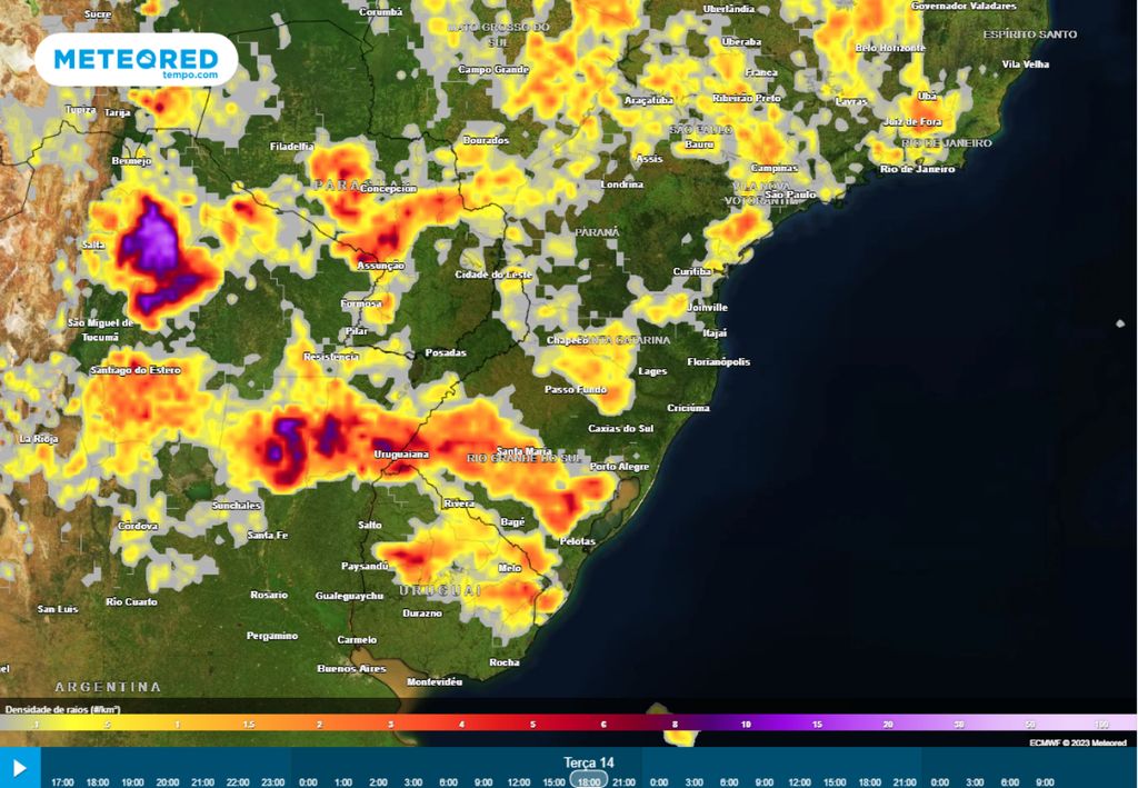 alerta tempo severo Região Sul