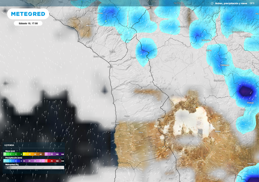 nubes y lluvias previstas
