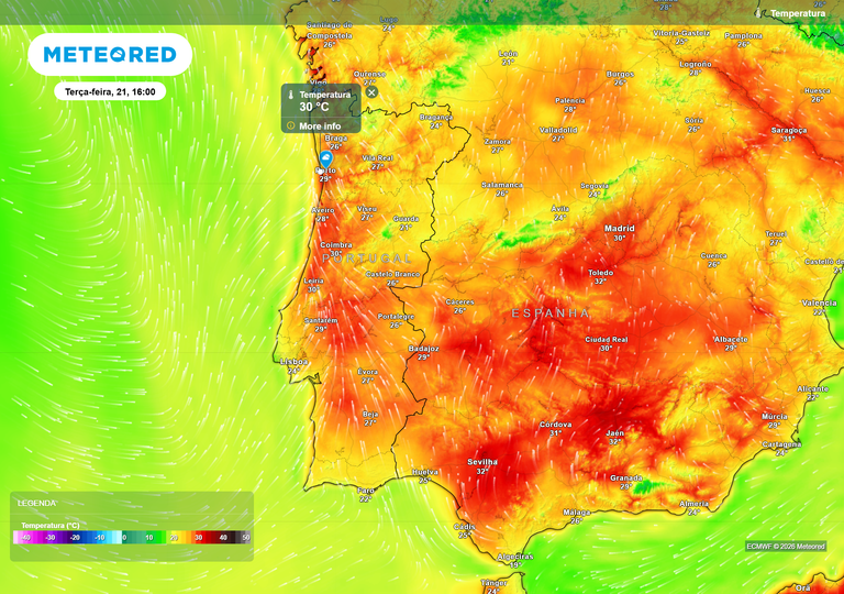 Calor fora de &eacute;poca poder&aacute; intensificar-se: valores an&oacute;malos perduram at&eacute; ter&ccedil;a-feira, dia 21 de abril