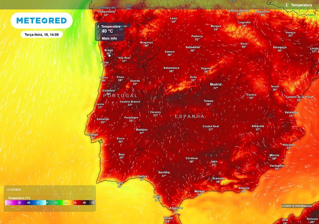 Entre hoje e amanhã poderão registar-se até 40 ºC em vários pontos do Norte e Centro do país. Estão nove distritos sob aviso laranja de tempo quente, segundo o IPMA.