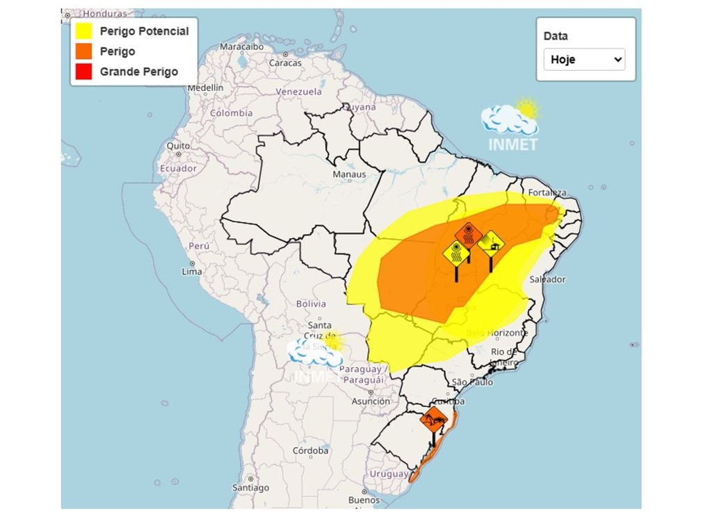 INMET alerta Alertas de baixa umidade atingem o Centro-Norte do Brasil. Fonte: INMET.