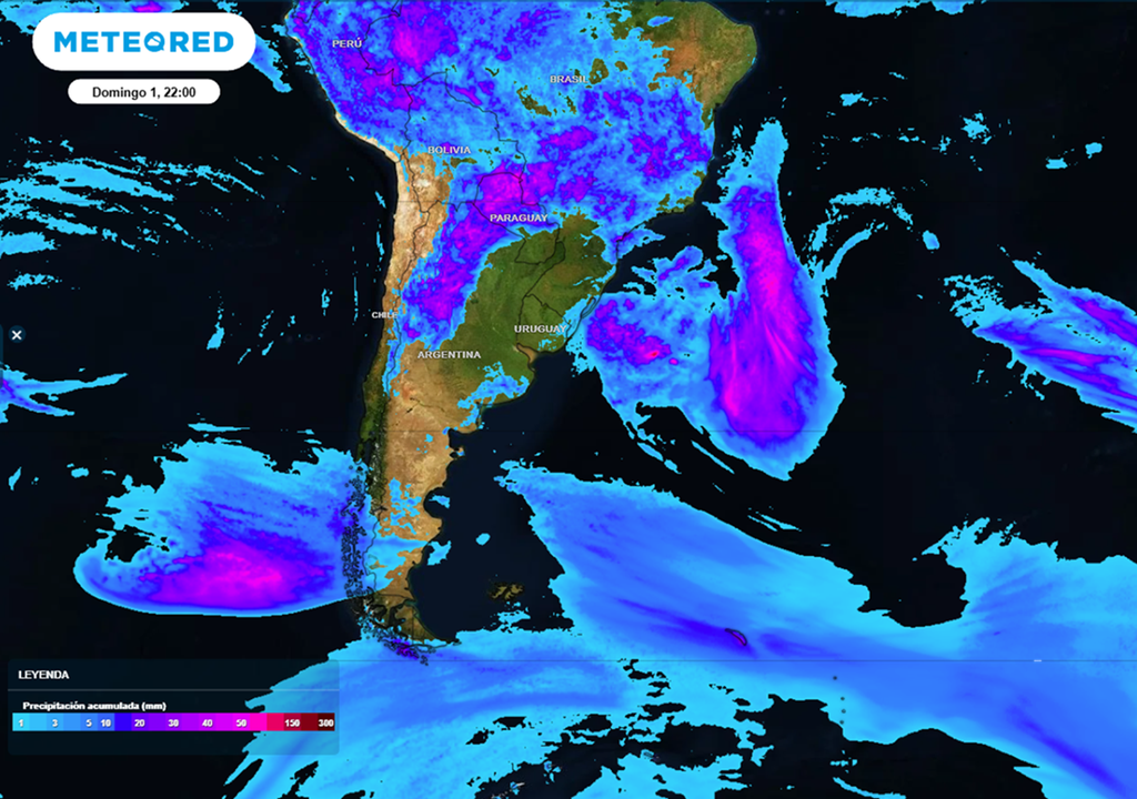 Precipotaciones acumuladas durante este fon de semana, según modelo ECMWF, muestra el claro bloqueo que inhibe las lluvias ene l centro-este y el Litoral Precipitaciones acumuladas durante este fin de semana, según modelo ECMWF, muestra el claro bloqueo que inhibe las lluvias en el centro-este y el Litoral