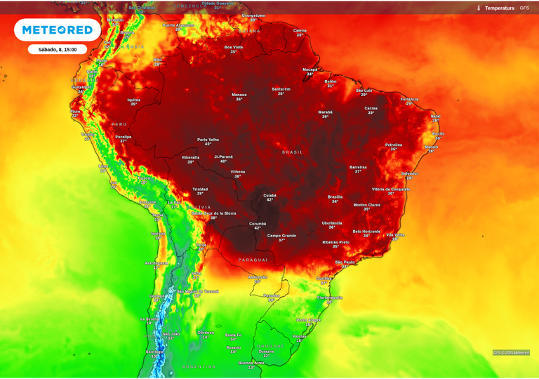 Calor de at&eacute; 43&deg;C em pleno inverno: massa de ar quente se espalha pelo Brasil