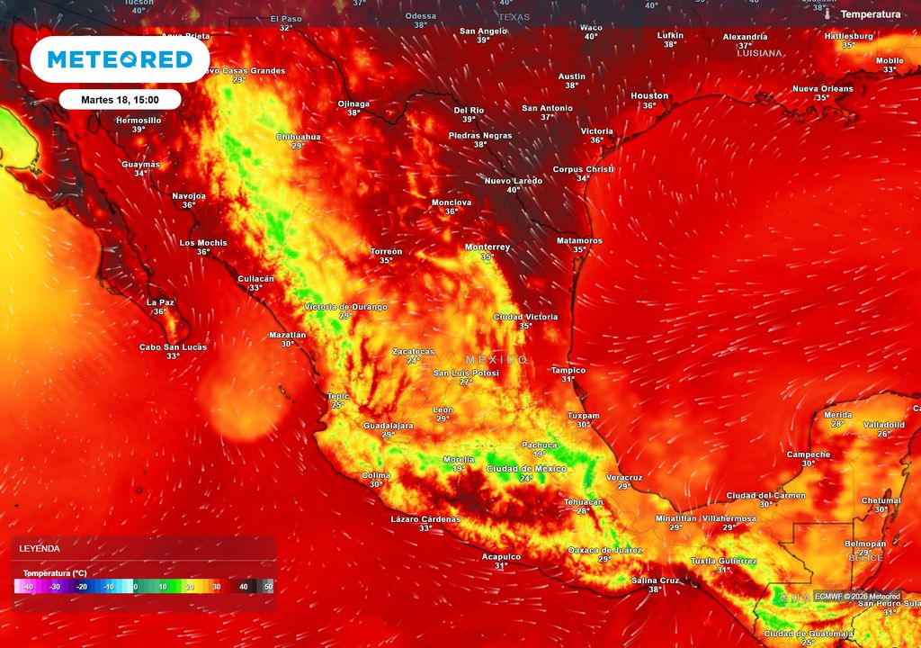 El noroeste, noreste y costas seguirán con 30-40 °C, alcanzando cerca de 45 °C en municipios de planicie, mientras el Altiplano se refresca con las lluvias.