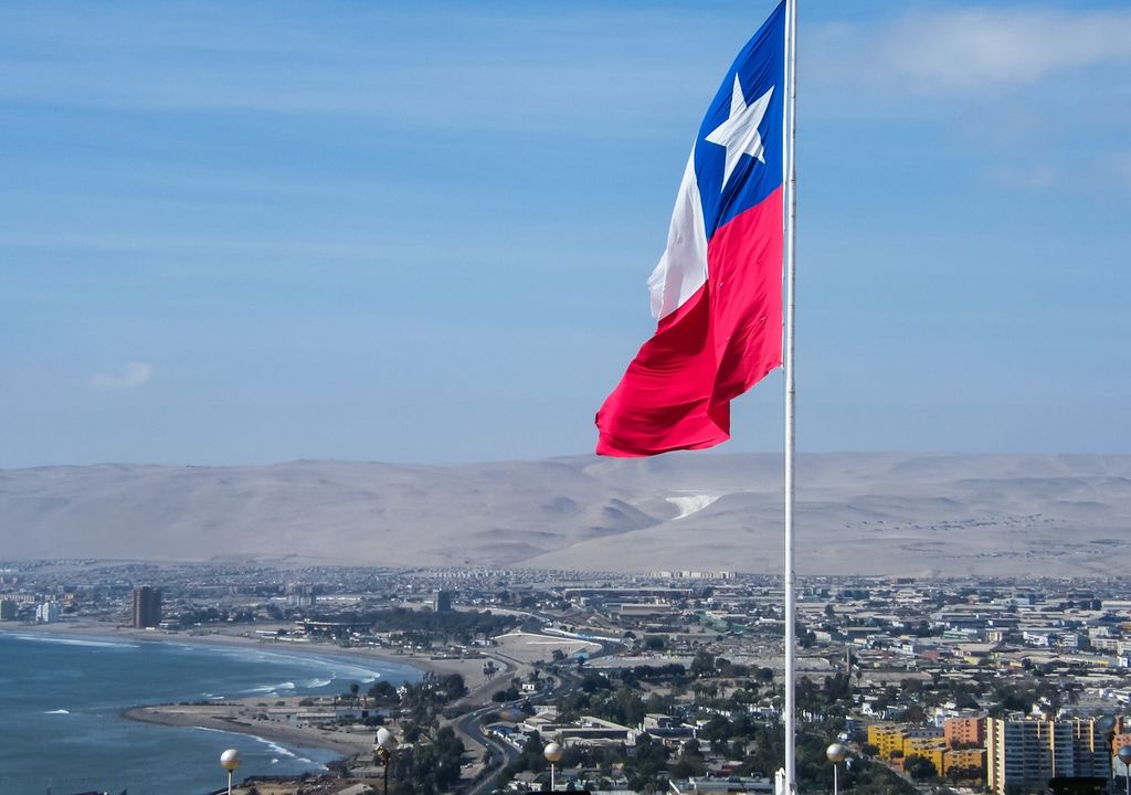 Bandera chilena; norte de Chile