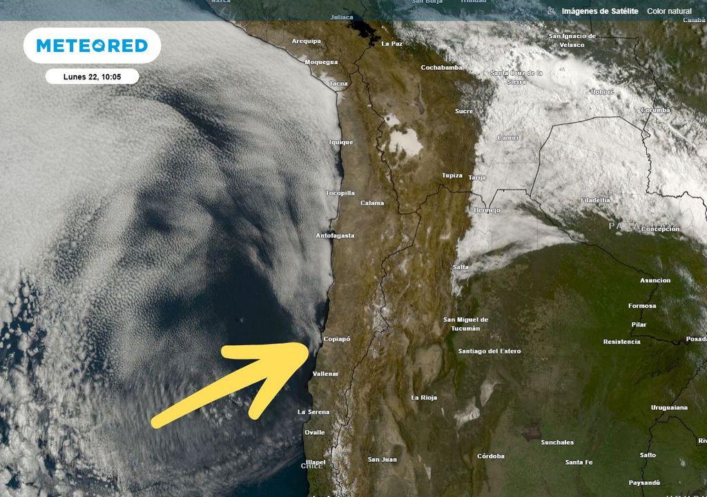 Vaguada costera en la zona norte de Chile, Meteored