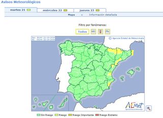 Calores de otoño: avisos por Tmax