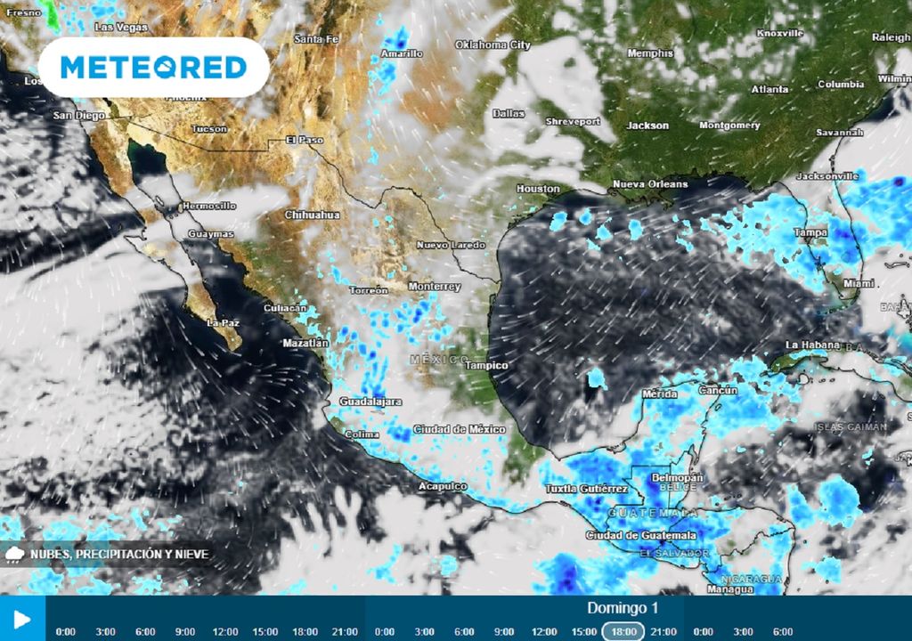 Modelo EMCWF - Nubes, lluvias y viento