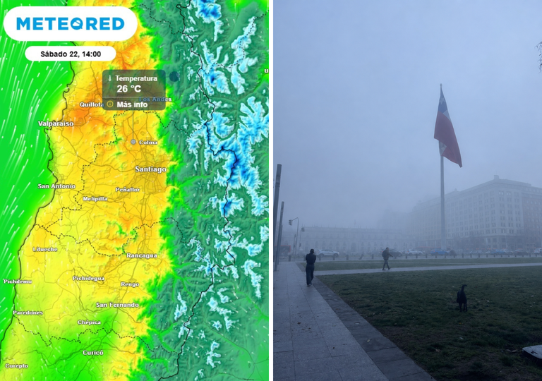 Cambia el tiempo en Santiago este fin de semana: de 26 &deg;C el s&aacute;bado a una nueva opci&oacute;n de lluvias desde el martes