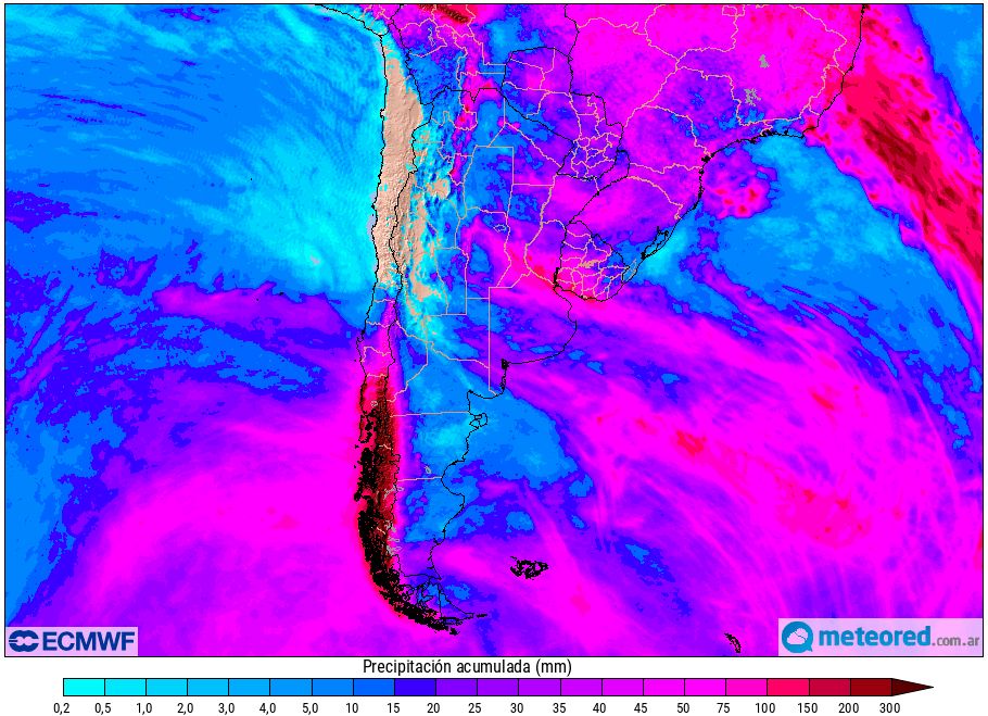 Lluvias Modelo europeo Argentina Pronóstico