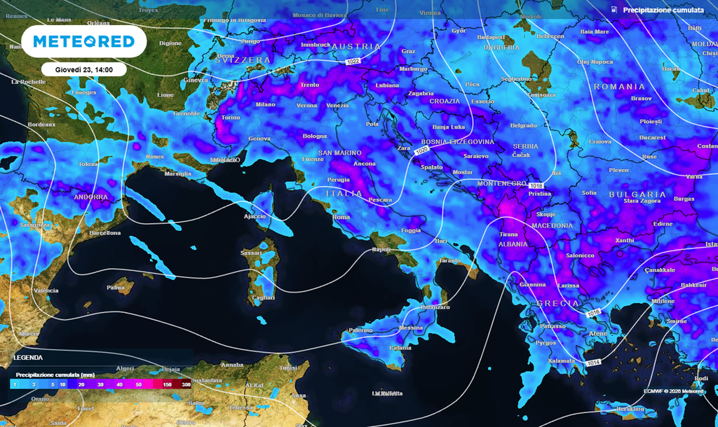 Il Nord Italia e tutto il versante adriatico invasi dalle piogge