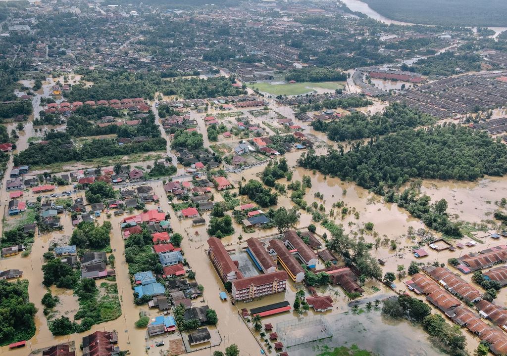 Foto aerea de inundación