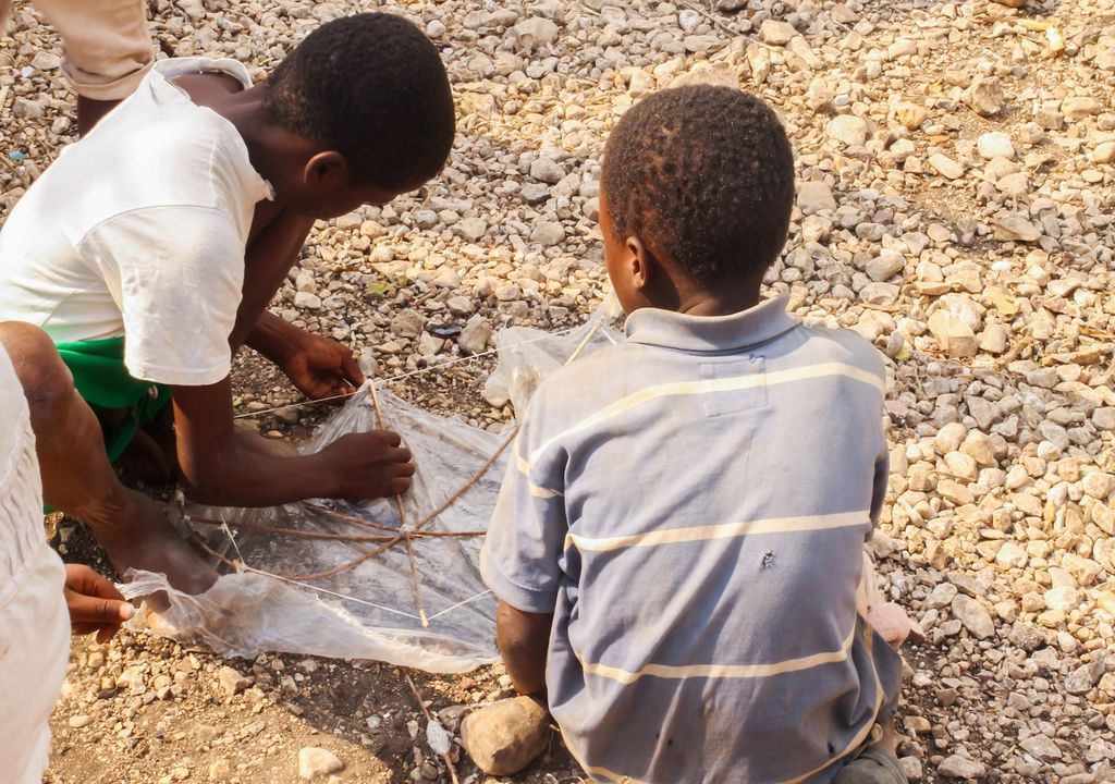 niños, Haití, jugando, plástico niños, Haití, jugando, plástico