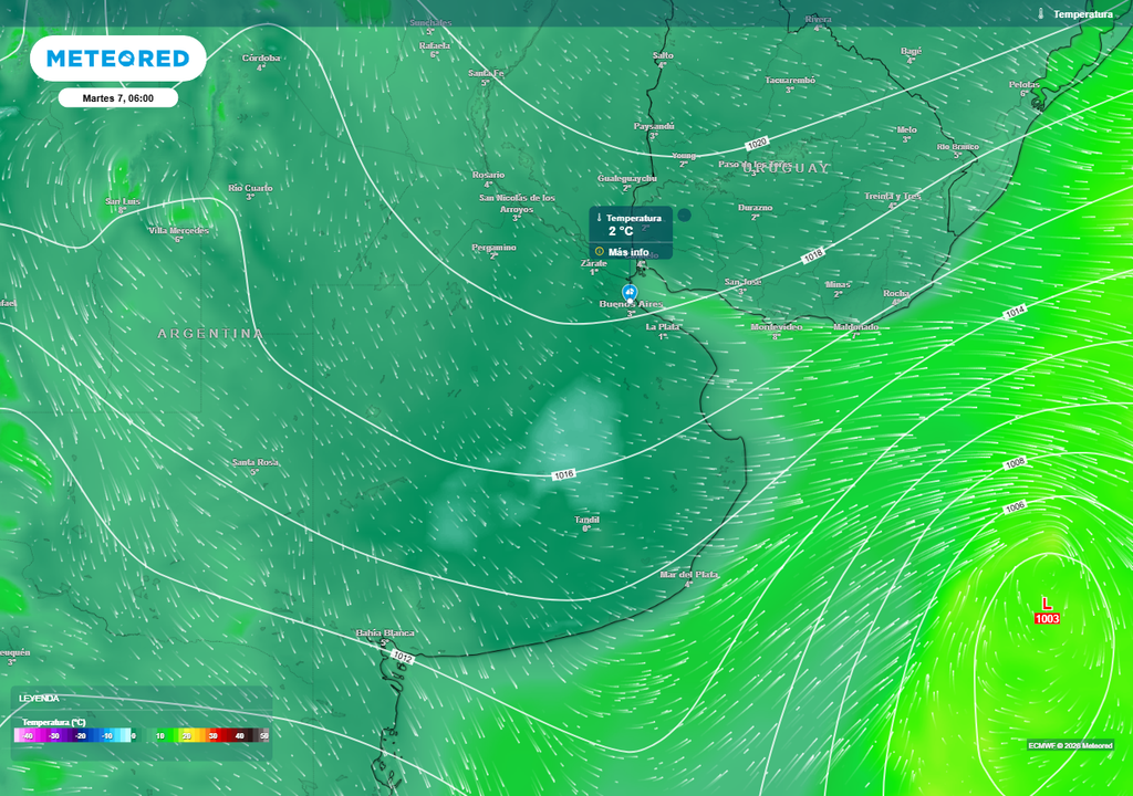 Tiempo Buenos Aires pronóstico AMBA El momento más frío semanal será el amanecer del martes en el AMBA.