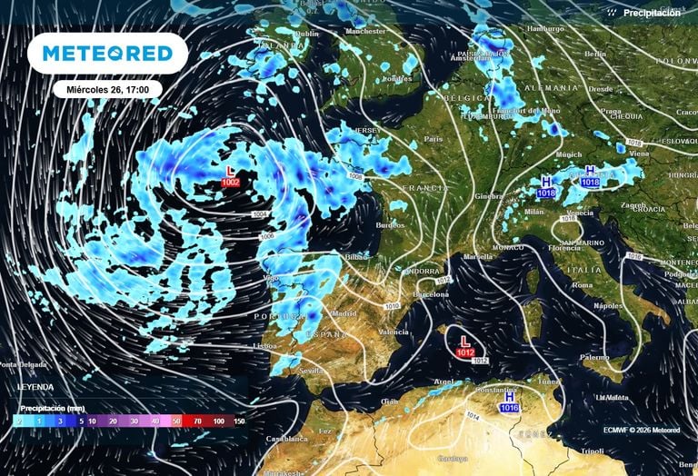 Cambio de tiempo radical en Espa&ntilde;a: se aproximan varios frentes atl&aacute;nticos que dejar&aacute;n lluvias y tormentas fuertes