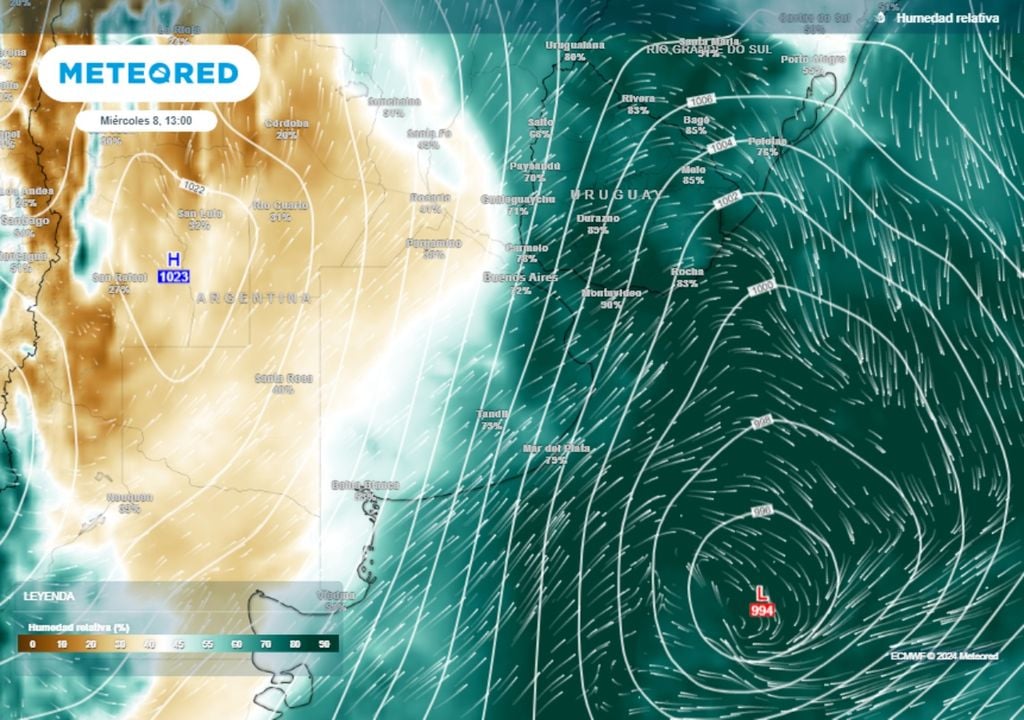 humedad Buenos Aires viento Pampero ráfagas alerta frío invierno lluvia