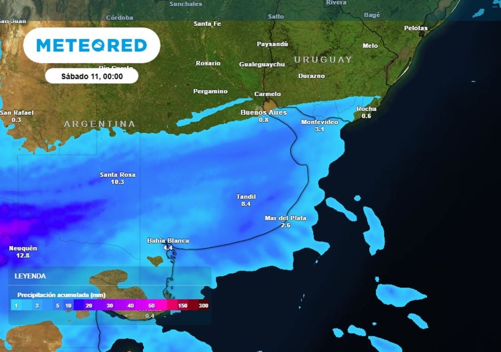 lluvia Acumulados de lluvia previstos por el modelo ECMWR