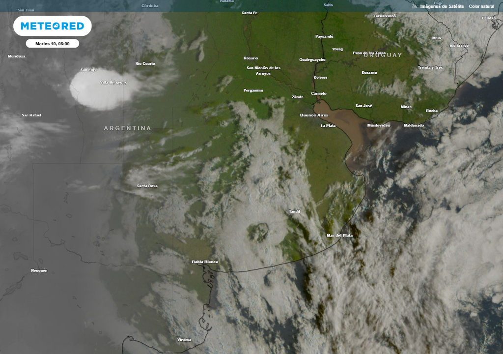 Imagen de satélite de la mañana del martes 10.