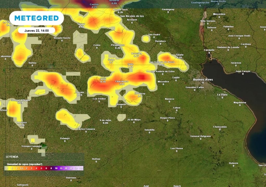 rayos La semana podría cerrar con un nuevo evento de tormentas en gran parte del país.