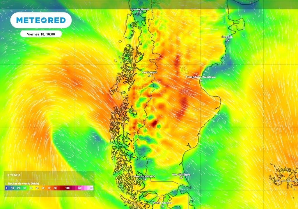 viento La Patagonia sur mantendrá un ambinete frío y ventoso