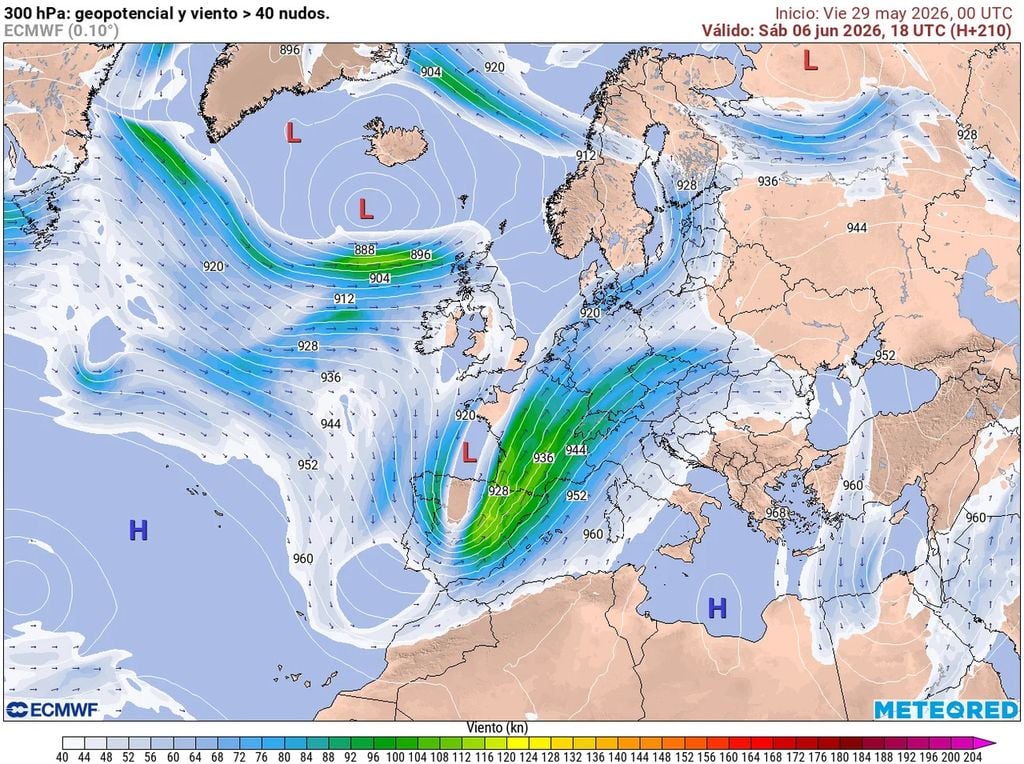 El próximos sábado 6 de junio podría llegar a España una onda planetaria relativamente profunda, alterando notablemente el tiempo.