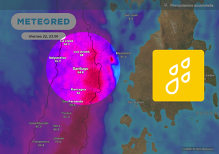 Cambio radical del tiempo en Santiago: modelo europeo prevé más de 50 mm de lluvia entre jueves y viernes