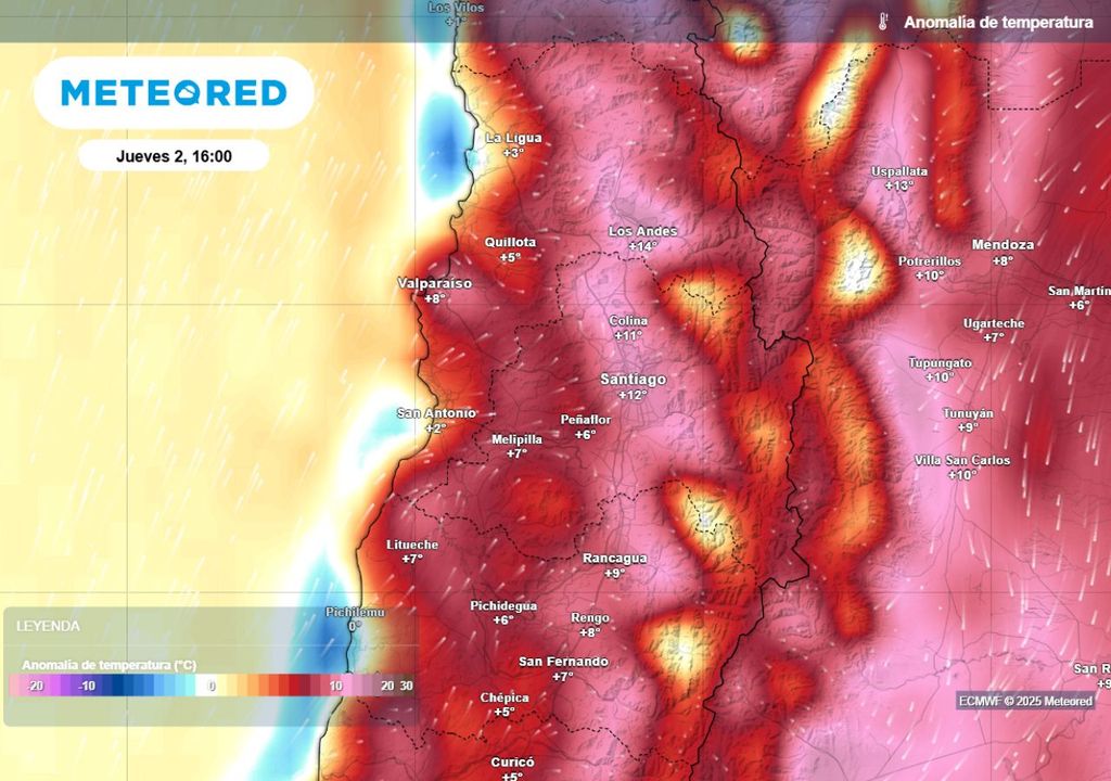 mapa de anomalía de temperatura