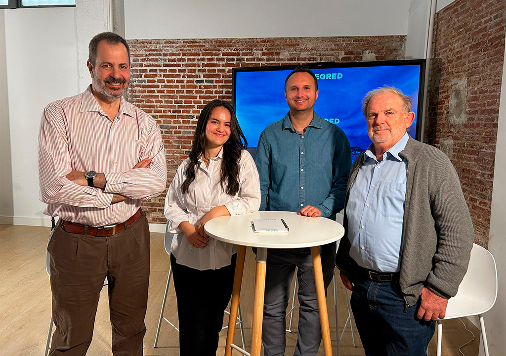 Expertos de Meteored De izquierda a derecha, los expertos de Meteored José Miguel Viñas, Andrea Danta, Samuel Biener y Francisco Martín.