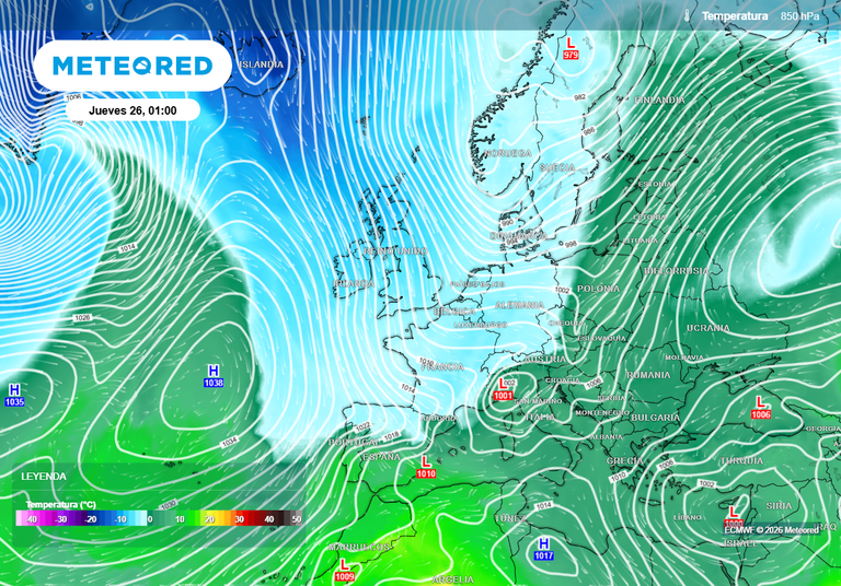 Cambios en el patr&oacute;n previsto para las pr&oacute;ximas dos semanas: efectos en el tiempo de Espa&ntilde;a