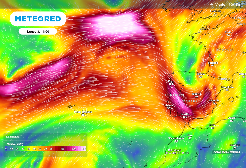 El chorro polar trazará meandros más importantes esta semana, con la llegada de varias vaguadas que traerán tormentas fuertes.