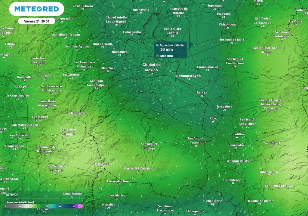 lluvia El fin de semana iniciará con fuertes lluvias, acumulados puntuales superiores a 25 mm.