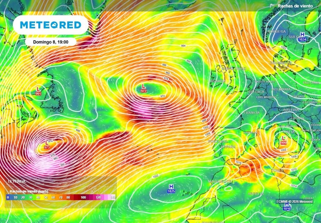 En lo que queda de semana seguiremos con una intensa circulación atlántica, con más borrascas y frentes.
