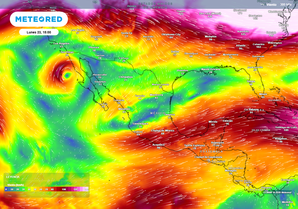 Circulación del viento a 8 km de altitud Entre anticiclones y vaguadas polares nos estarán generando contrastes importantes esta semana, pasando de calor a lluvias con frescor.