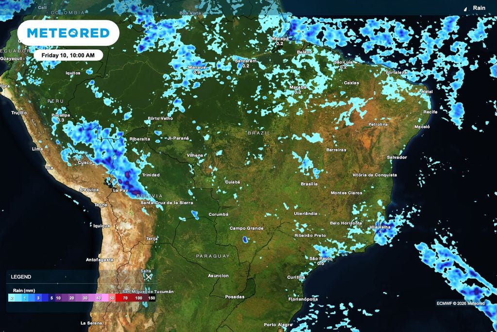 Chuva prevista para 10 de abril segue baixa em grande parte do interior do Centro-Sul, favorecendo o trabalho no campo em áreas de cana.